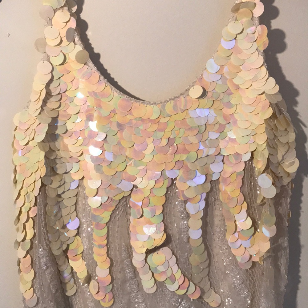 Vintage NEW YORK PARIS ROME sequin top SMALL - Picture 5 of 8